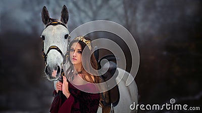 Medieval Queen portrait Stock Photo