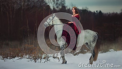 Medieval Queen portrait Stock Photo