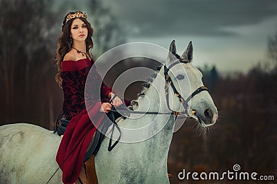 Medieval Queen portrait Stock Photo