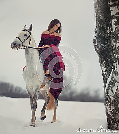 Medieval Queen portrait Stock Photo