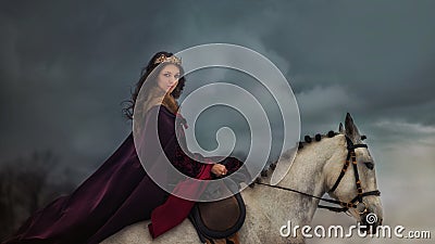 Medieval Queen portrait Stock Photo