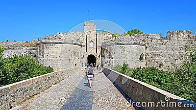 Rhodes castle bastion Editorial Stock Photo