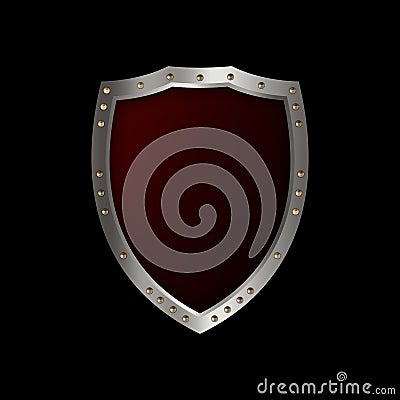 Medieval riveted shield. Stock Photo