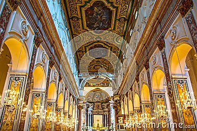 Cathedral interior in Amalfi, Italy Editorial Stock Photo