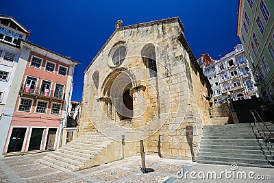 Medieval Santiago Church in Coimbra, Portugal Editorial Stock Photo