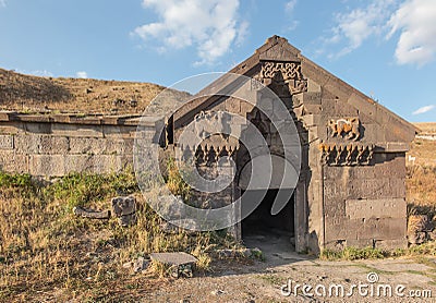 Medieval Selim caravanserai on the top of Vardenyats mountain pass Armenia Stock Photo