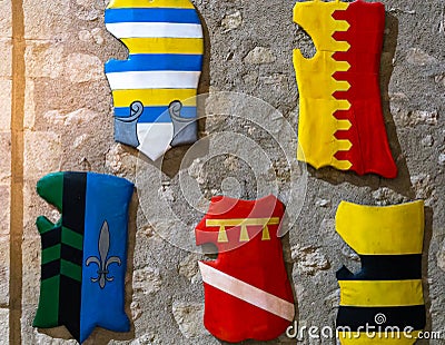 The medieval shields Stock Photo