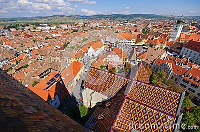 Medieval Sibiu town in Romania Stock Photo
