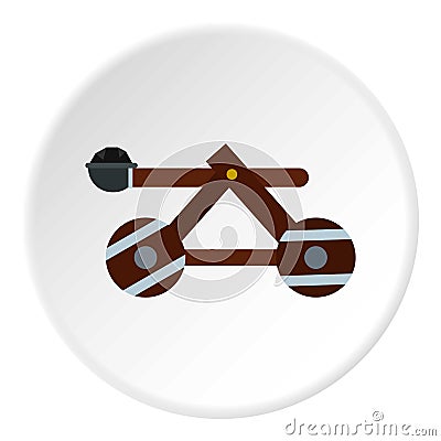 Medieval siege catapult icon circle Vector Illustration