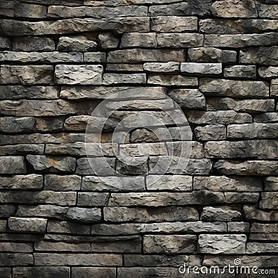 Medieval Stacked Stone Texture - Seamless, Detailed, Ultra Realistic Stock Photo