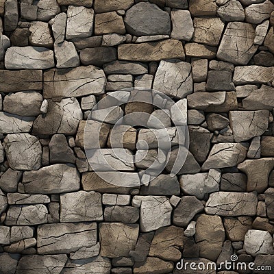 Medieval Stacked Stone Texture: Seamless, Detailed, Ultra Realistic Stock Photo