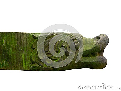 medieval stone drain pipe, isolated on white Stock Photo