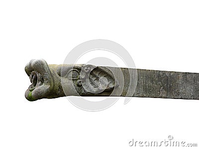 medieval stone drain pipe, isolated on white Stock Photo