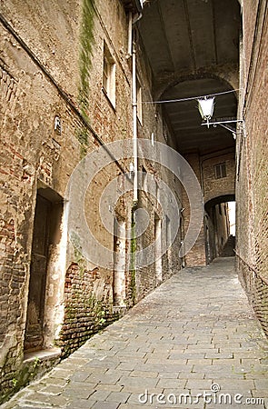 Medieval street. Siena Stock Photo