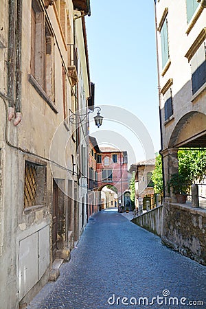 Medieval streets in Asolo, Italy Stock Photo