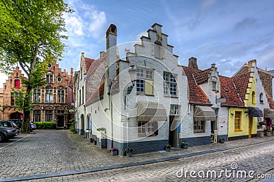 Medieval streets of old Bruges, Belgium Editorial Stock Photo