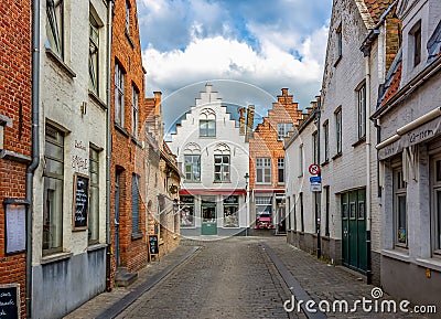 Medieval streets of old Brugge, Belgium Editorial Stock Photo