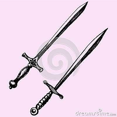 Medieval sword Vector Illustration