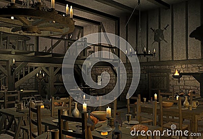 Medieval tavern Stock Photo