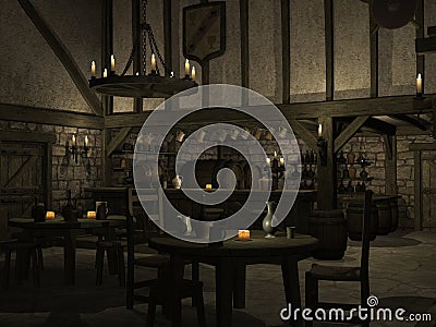 Medieval Tavern Stock Photo