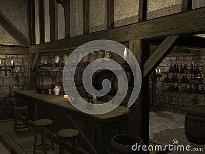 Medieval Tavern Stock Photo