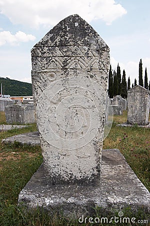 Medieval tombstones in Herzegovina Stock Photo