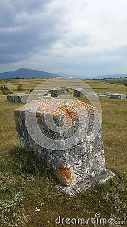 Medieval tombstones Stock Photo