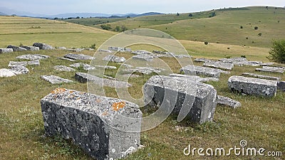 Medieval tombstones Stock Photo