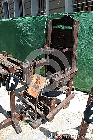 Medieval torture chair, Spain. Editorial Stock Photo