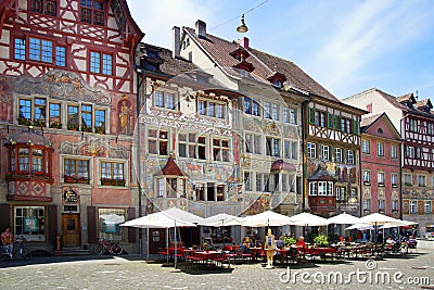 Medieval town centre. Stein am Rhein Editorial Stock Photo