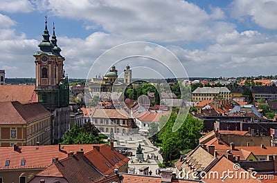 The medieval town of Eger taken from the ramparts of the Eger fort (castle). Hungary Stock Photo