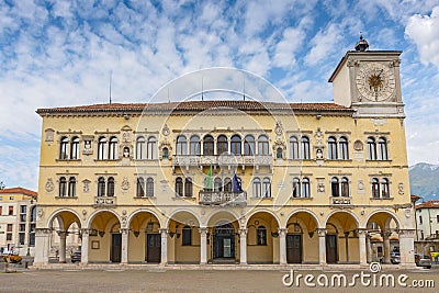 Medieval town hall at the historic centre of Belluno, Italy Stock Photo