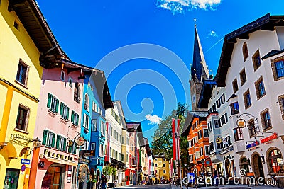 Medieval town of Kitzbuhel situated in the Austrian Alps Editorial Stock Photo
