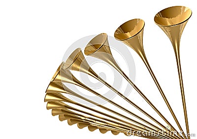 Medieval Trumpet Circle Stock Photo