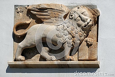 Medieval Venetian Lion of Saint Mark Stock Photo