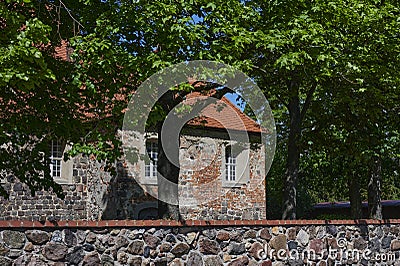 A medieval village church in the state of Brandenburg, Germany Stock Photo