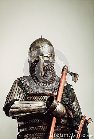 Medieval warrior of Kievan Rus` Stock Photo