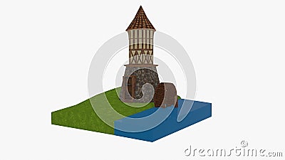 Medieval watermill Stock Photo