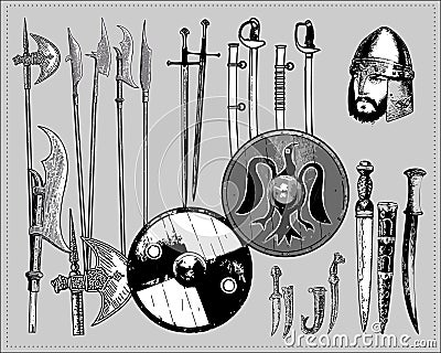 Medieval weapons Vector Illustration