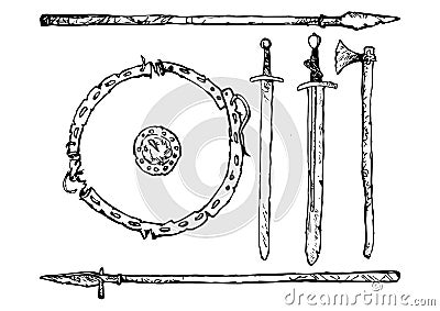 Medieval Weapons Vector Illustration