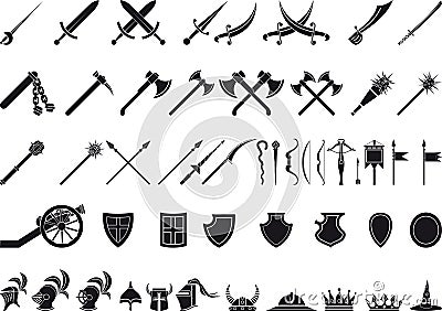 Medieval weapons Vector Illustration