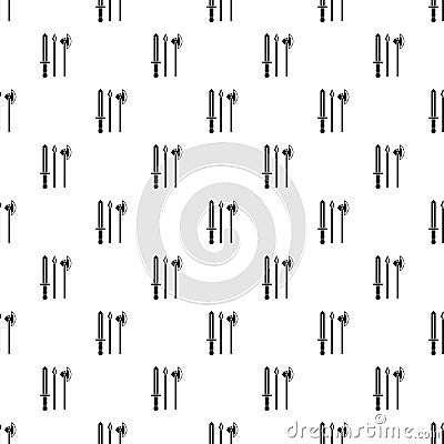 Medieval weapons pattern, simple style Vector Illustration