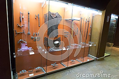 Medieval weapons in museum Editorial Stock Photo