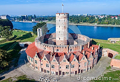 Wisloujscie Fortress in Gdansk, Poland. Aerial view Stock Photo