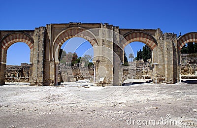 Medina Azahara palace arched entrance in Cordoba, Andalusia, Spain, Europe Stock Photo