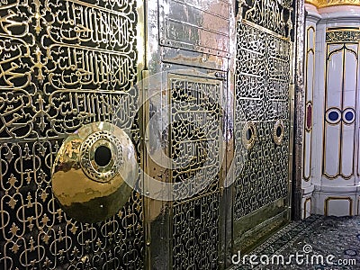 The golden tomb of the prophet Muhammad aleyhisselam Editorial Stock Photo