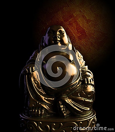 Meditating Buddha Bronze Statue Stock Photo