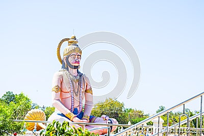 Meditating hindu god hanuman statue Stock Photo