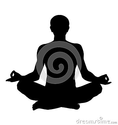 Meditating lotus pose vector silhouette Vector Illustration