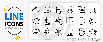 Meditation eye, Overeating pills and Time line icons. For web app. Vector Stock Photo